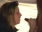 Brunette getting a cock right in front of her face